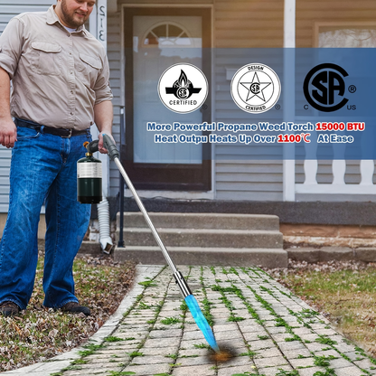 Propane Weed Torch Self Igniting | Garden Ice Melt Fire Starter Burner