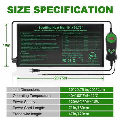 Seedling Heat Mat with Smart Thermostat Control | PVC Germination Heating Pad Accelerate Seed Sprouting Root Zone Warmth | Indoor Garden Greenhouse 2 or 4 Pack
