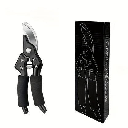 Titanium Pruning Shears 8.5 Inch T13 - Ultra-Sharp Bypass Garden Scissors, Ergonomic Black & Orange Handle, Retro Style Heavy-Duty Shears for Trimming, Landscaping & Horticulture