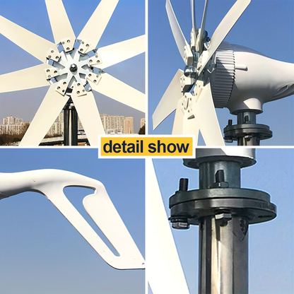 Wind Power Generator 1000W Horizontal Axis | 12V 24V with MPPT Controller, 6-Blade Coreless Magnet, 20-Year Lifespan, for Home, Marine, RV, Camping, Off-Grid