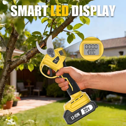 20V Cordless Pruning Shears Upgraded Electric Tree Pruner with Display Screen, Replaceable Blade, 1 or 2 Batteries & Storage Bag for Branch Cutting & Garden Pruning