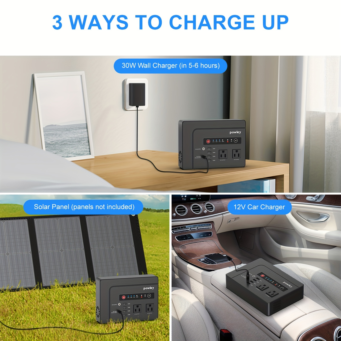 Solar Generator 146Wh 200W Portable Power Station - 39600mAh, 2×AC 110V Outlets, DC Port, 4 USB Ports, Hard Carrying Case, Solar Charging for CPAP, Camping, RV, Road Trip, Home Emergency