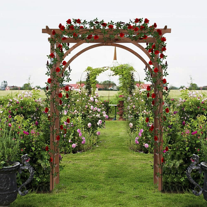 Teak Wood Pergola Arbor 85" Wedding Arch Garden Climbing Trellis
