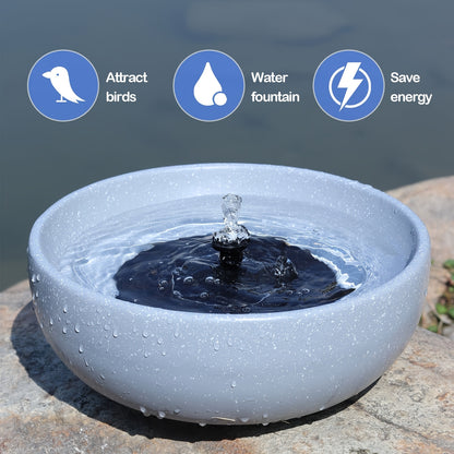 Bird Bath Solar Fountain 11.2" Outdoor Bubbler – Garden Decor