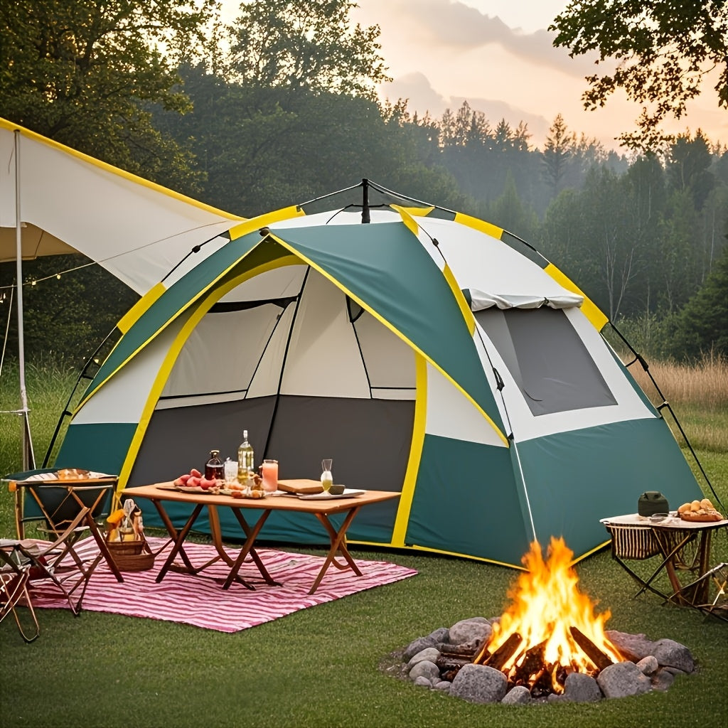 Instant Setup Camping Tent 1-4 Person All Season Dual Door Windproof