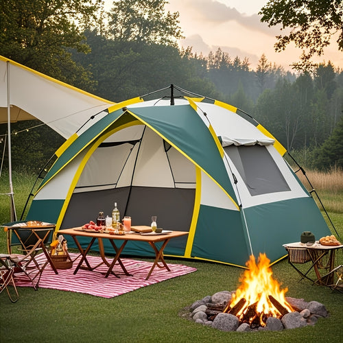 Instant Setup Camping Tent 1-4 Person All Season Dual Door Windproof