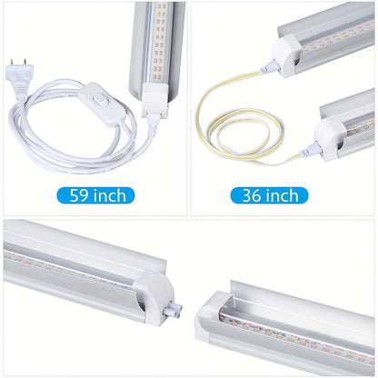 T8 Grow Light Strips 4ft 6-Pack Full Spectrum 270W | Pink White Spectrum LED 1620W Equivalent | Indoor Plants Greenhouse Seedling Veg Bloom Shelf