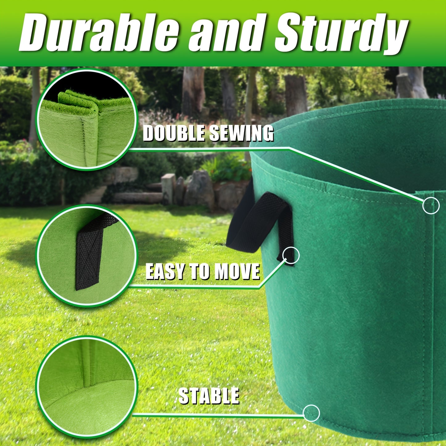 Colorful Grow Bags 10 Gallon 7-Pack with Handles | Breathable Fabric Plant Pots for Tomatoes Vegetables Flowers | Aeration Planter Indoor Outdoor Garden