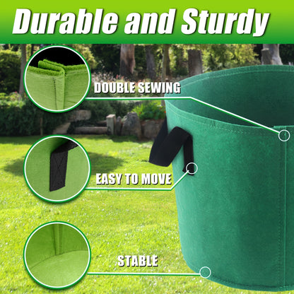 Colorful Grow Bags 10 Gallon 7-Pack with Handles | Breathable Fabric Plant Pots for Tomatoes Vegetables Flowers | Aeration Planter Indoor Outdoor Garden