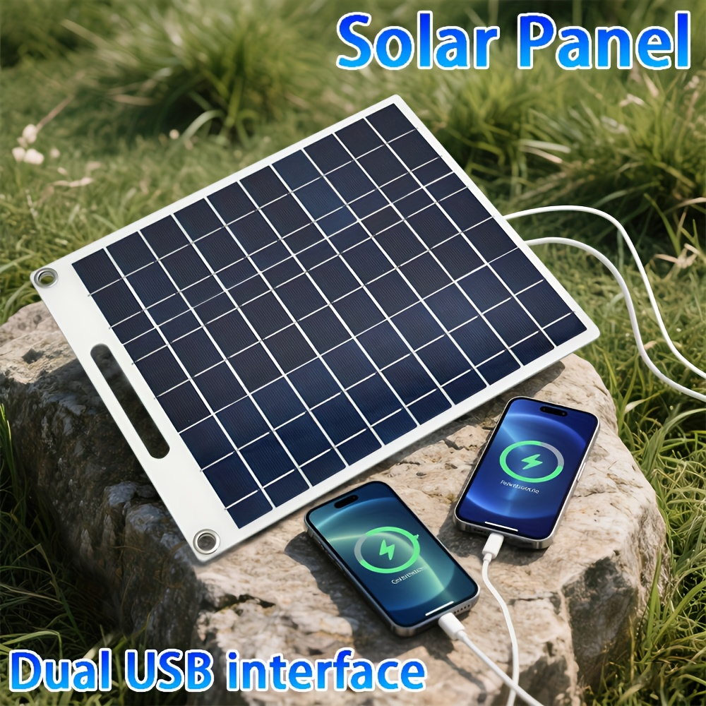 [Portable Solar Panel] Lightweight Portable Solar Panel Solar Panel Winter Outdoor Solar Charger with USB Safe Charging Stabilizer Battery Charger Mobile Phones, Flashlights, Fans Outdoor Camping Home, Portable Backup Power, Lightweight Charger