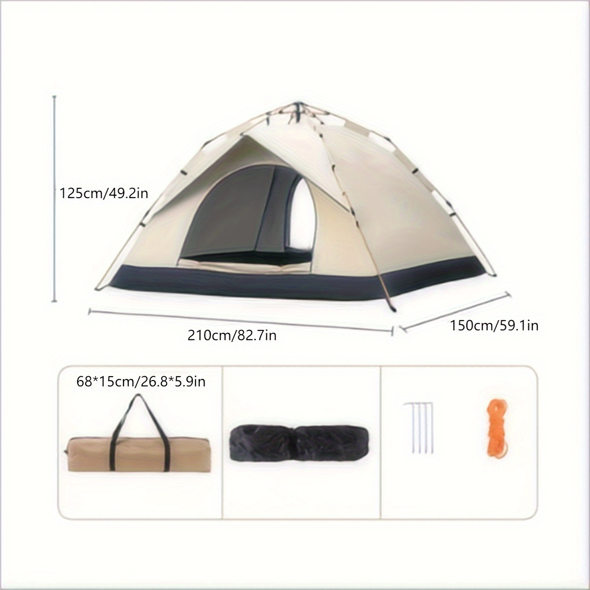 Outdoor Camping Tent 4 Person Automatic Pop Up Sun Protection Fishing