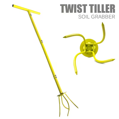 Garden Cultivator Manual Soil Loosener & Scarifier, Heavy-Duty Detachable Ergonomic Handle, Multi-Function Tool for Lawn Aeration, Vegetable Bed & Root Care