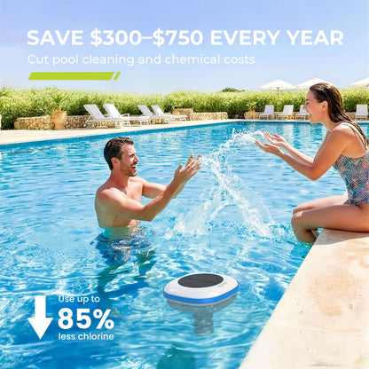 Solar Pool Ionizer – Chemical-Free Floating Purifier for Pools Up to 45,000 Gal