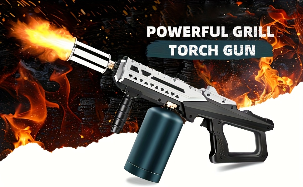 Propane Torch Flamethrower 24 Inch, Adjustable Flame Weed Burner & BBQ Grill Torch for Steak Searing, Charcoal Igniter, Campfire Starter, Creme Brulee, Sous Vide Cooking – Tank Not Included