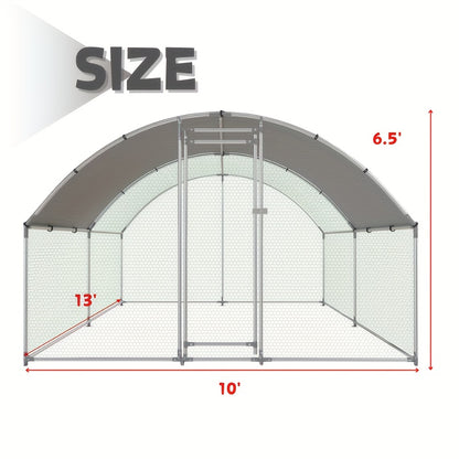 Walk-in Chicken Coop Large Heavy-Duty Metal Poultry Pen with Waterproof UV-Proof Roof Cover - Outdoor Backyard Farm Enclosure for Chickens Ducks Geese Rabbits, Multiple Sizes