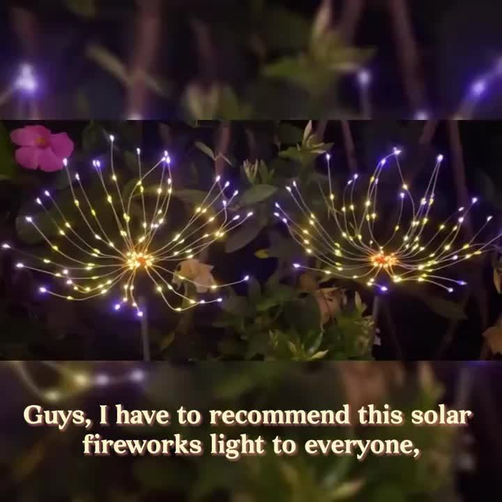 Solar Fireworks Lights Outdoor Waterproof 240–640 LED 8 Lighting Modes – 4/8 Pack Garden Stake Lights for Christmas Yard Wedding Patio Lawn Holiday Decoration