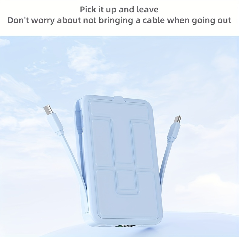 10000mAh Mobile Power, 22.W Magnetic Charging Treasure, Comes with Convenient Dual Cable, with LED Power Display, Stand Mobile Power, Can Charge 5 Devices At The Same Time, Comes with Stand, Can Be On The Plane