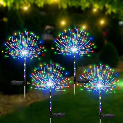 Solar Firework Garden Lights 4-Pack, 8 Modes Waterproof