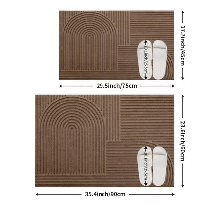 Non-Slip Door Mat Geometric Entryway Rug Indoor Outdoor Low Profile Floor Mat for Front Door Patio Home Decor