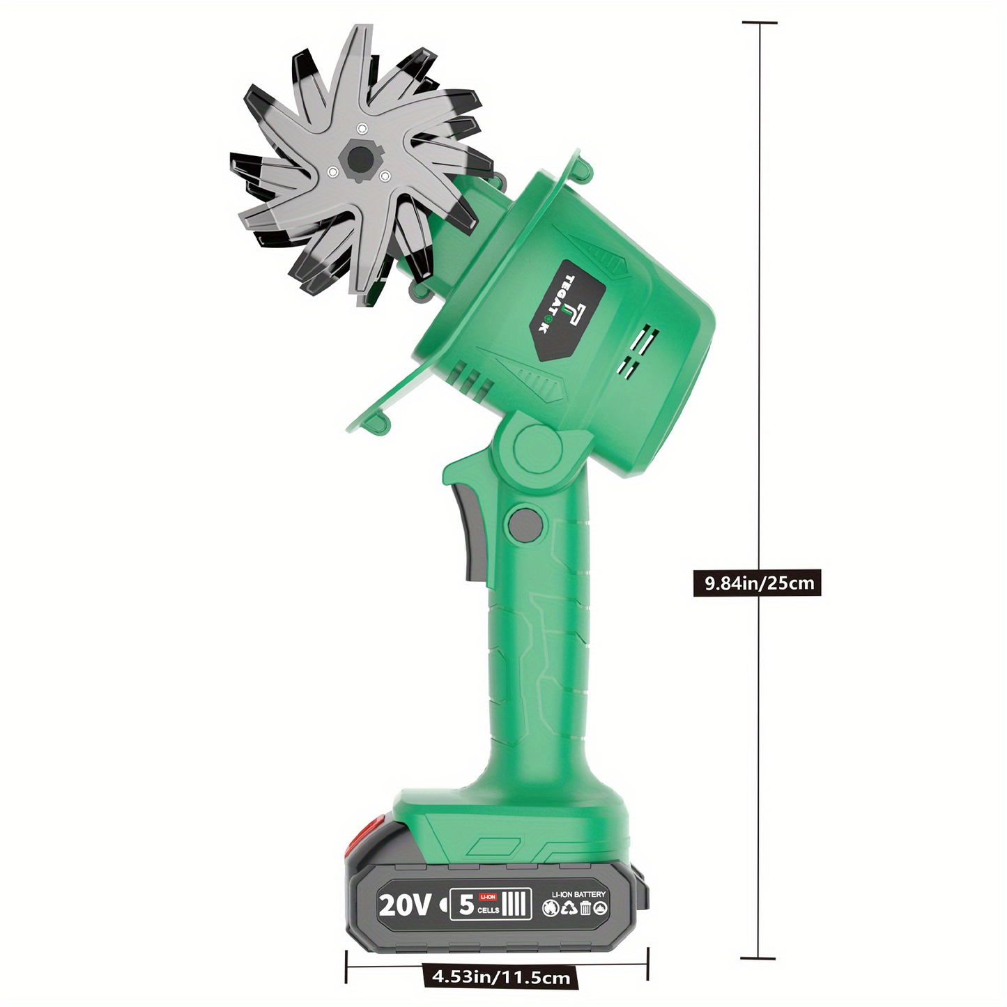 Cordless Electric Tiller 20V Handheld - 9-Inch 235RPM Garden Cultivator with Ergonomic Handle, Lightweight Metal Soil Tiller for Weeding, Soil Aeration & Loosening in Courtyard, Raised Beds & Garden