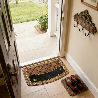 Heavy Duty Outdoor Door Mat Mud Scraper Non-Slip Water Absorbent Rubber Entrance Rug for Front Door Porch Patio Garage Courtyard Indoor Outdoor All Weather
