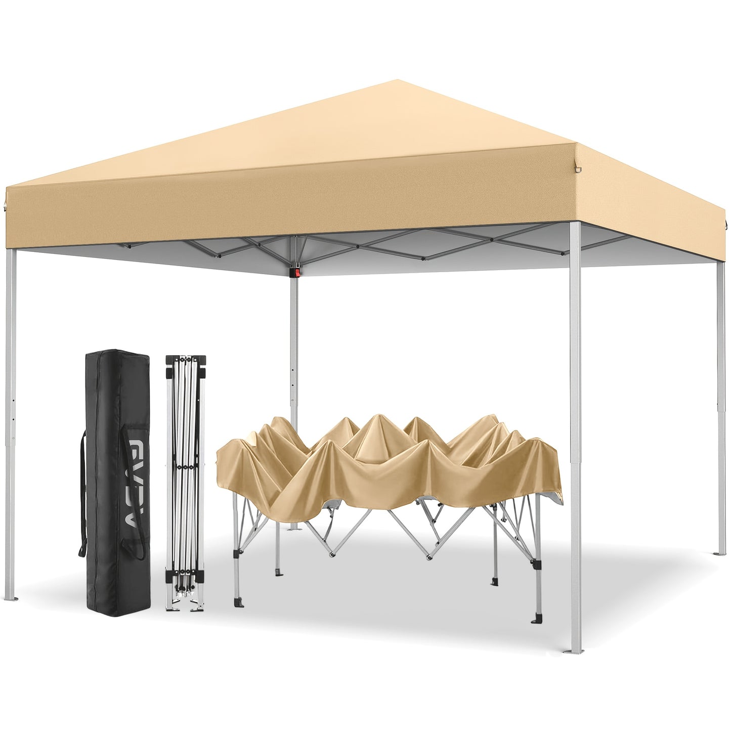 10x10 Pop Up Canopy Tent Heavy Duty 420D Oxford UPF50+ Straight Legs