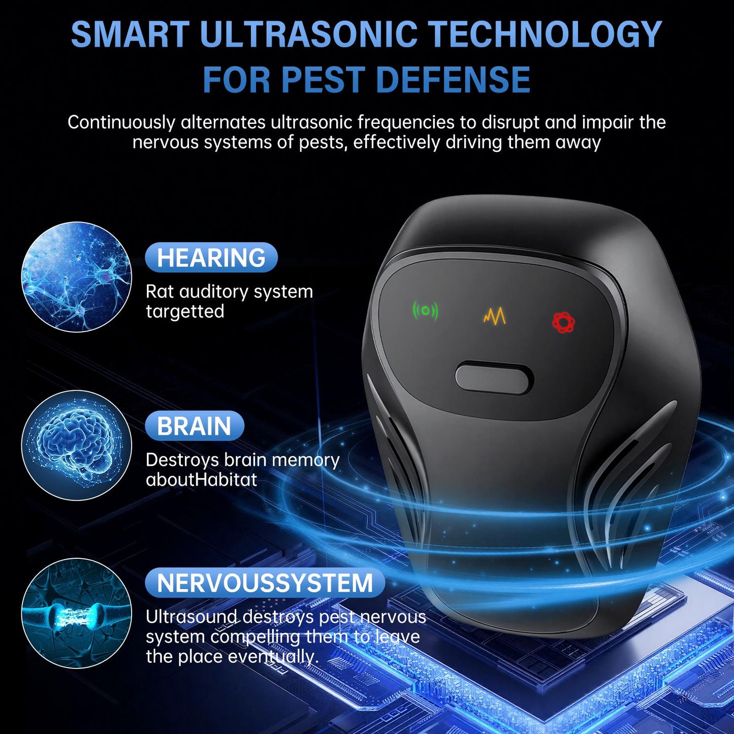Ultrasonic Pest Repeller Plug In, Dual Speaker Rodent Repellent Indoor, Electronic Mouse Rat Insect Ant Repellent, Silent Pest Control Device for Home Office Garage