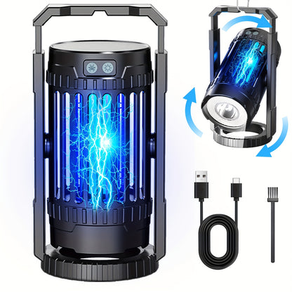 Electric Bug Zapper Mosquito Killer Lamp – UV Light Fly Trap with 360° Swivel Base, Rechargeable Portable Insect Killer for Indoor Outdoor Camping Hiking