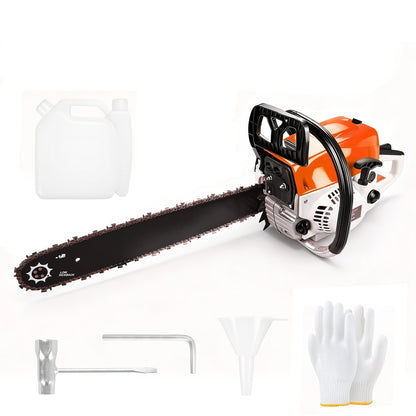 62CC Gas Chainsaw 20 Inch – 2-Stroke Engine, Anti-Vibration, Logging & Farm