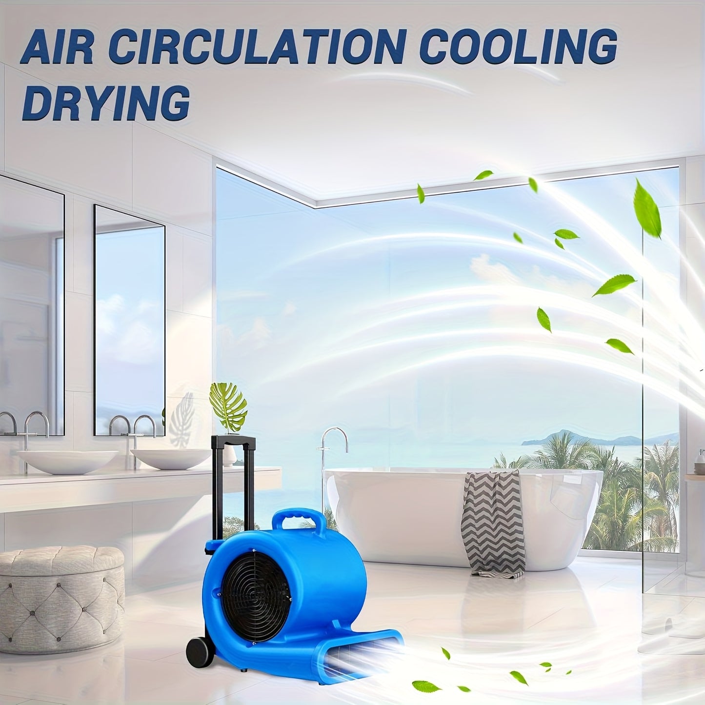 Air Mover Floor Dryer 5000CFM 1HP, Heavy-Duty Carpet Dryer & Portable Blower Fan, 3-Speed Quiet Floor Drying for Home & Commercial Use — Floors, Walls, Ceilings