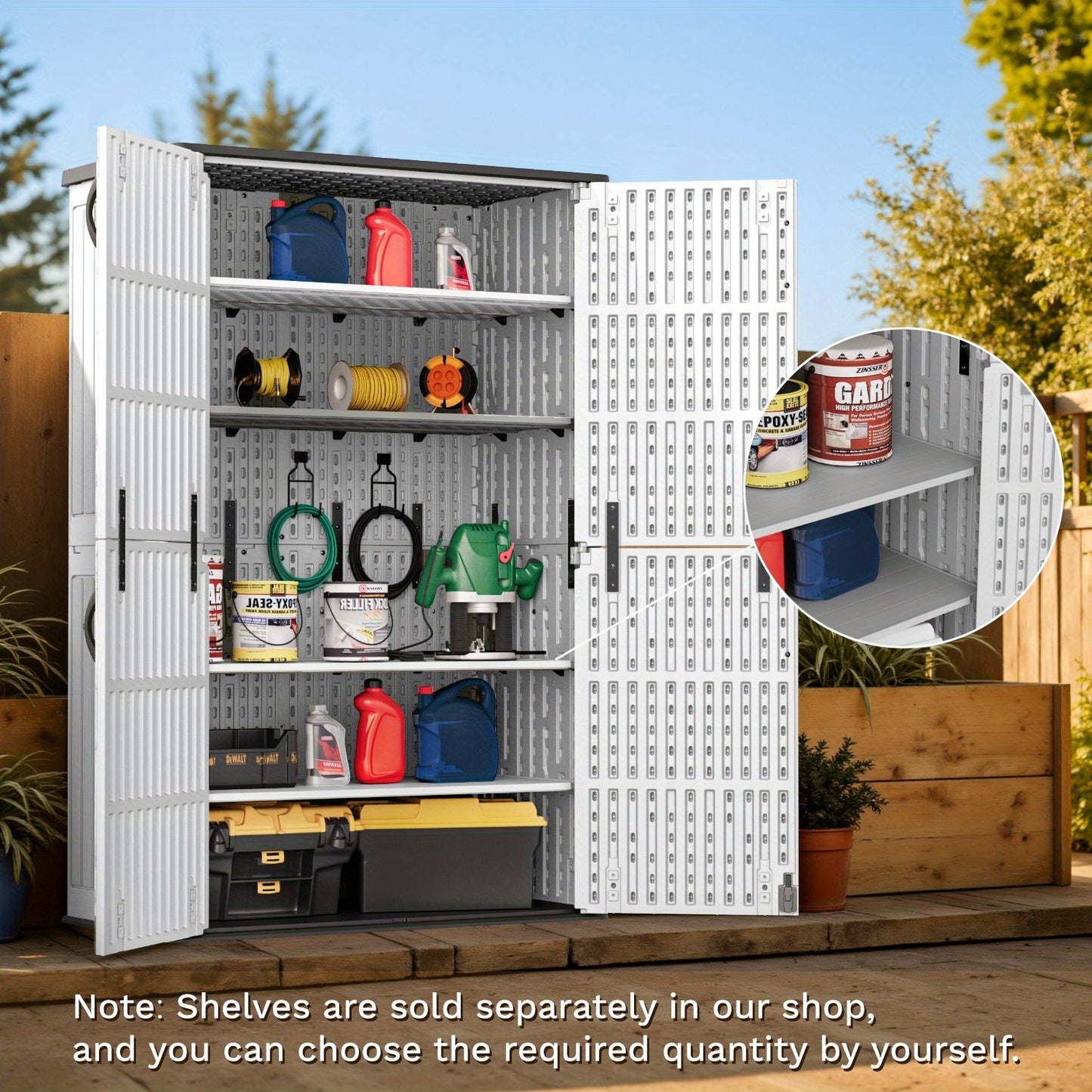 Resin Deck Box Lockable Outdoor Storage, 260 & 520 Gal