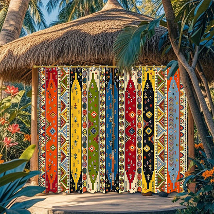Outdoor Curtains Boho 2-Pack Sunshade Privacy Panels Artistic Pattern for Patio Porch Garden Courtyard Corridor Terrace Indoor Door Decor
