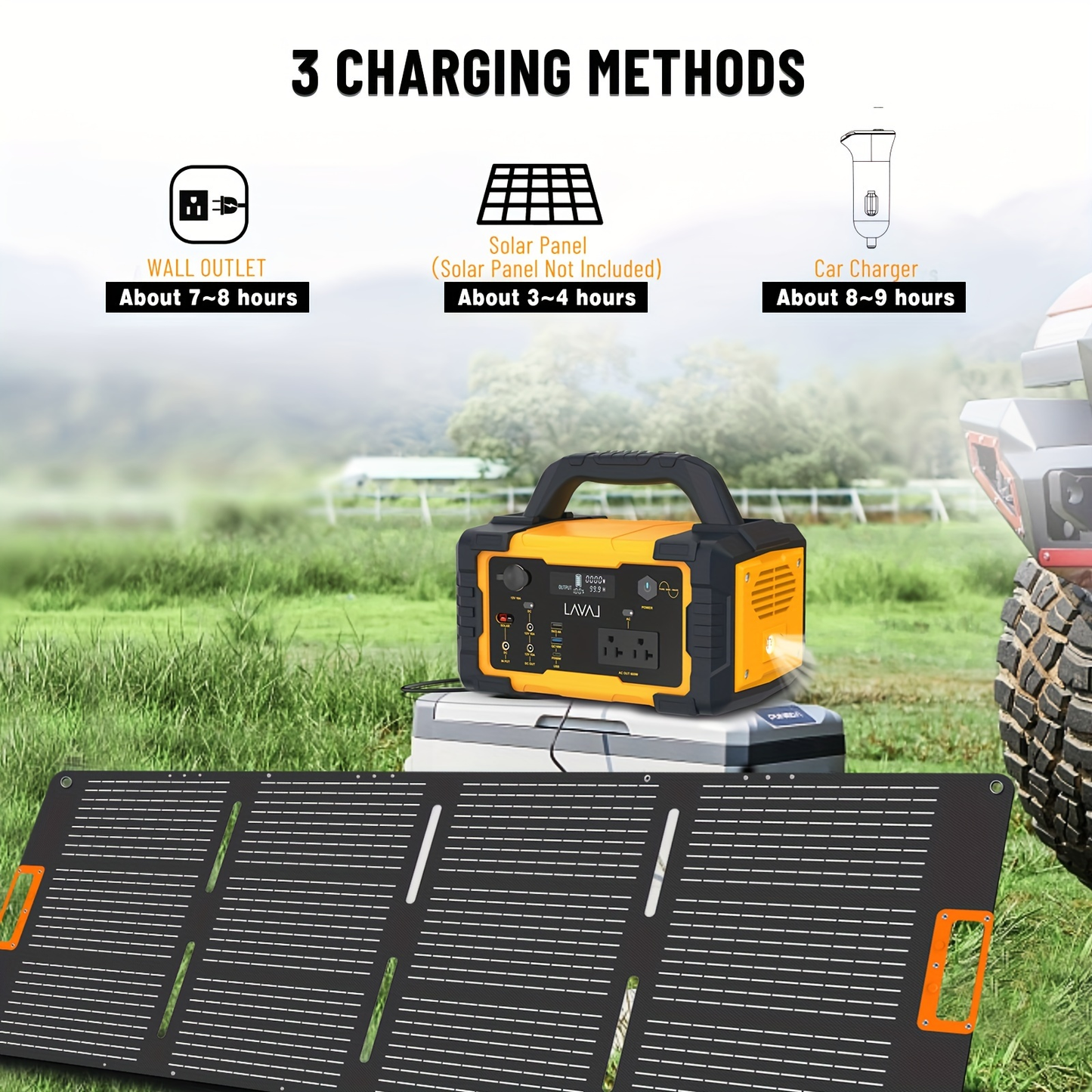 Off-Grid Power Station 1000W 2000W Peak 1075Wh LiFePO4 Battery Solar Generator Fast Charging for Home Emergency Camping Hunting Outdoor RV Backup