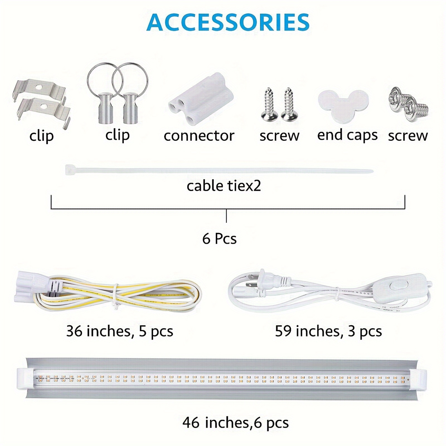 T8 Grow Light Strips 4ft 6-Pack Full Spectrum 270W | Pink White Spectrum LED 1620W Equivalent | Indoor Plants Greenhouse Seedling Veg Bloom Shelf
