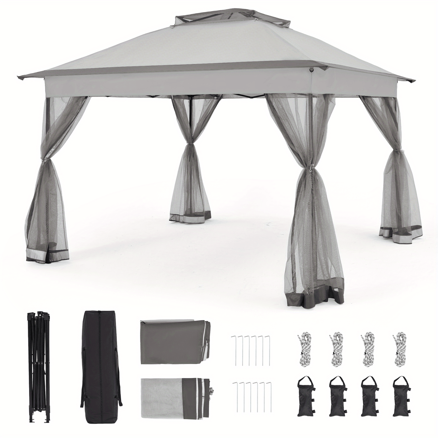 Pop Up Gazebo Tent Mosquito Netting Oxford | Patio Garden Backyard