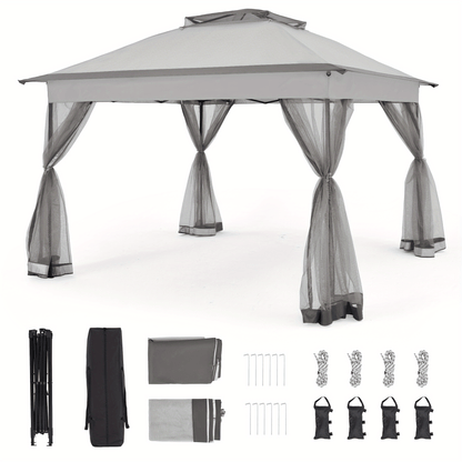Pop Up Gazebo Tent Mosquito Netting Oxford | Patio Garden Backyard