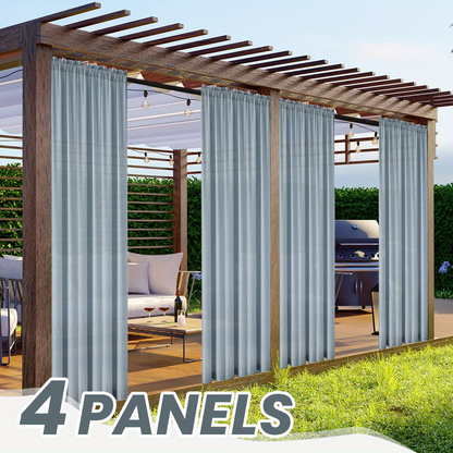 Sheer Curtains 4 Panels Rod Pocket Semi-Sheer Linen Look Light Filtering Privacy Drapes for Living Room Bedroom Patio – All Season, Woven, Unlined, Multi-Color