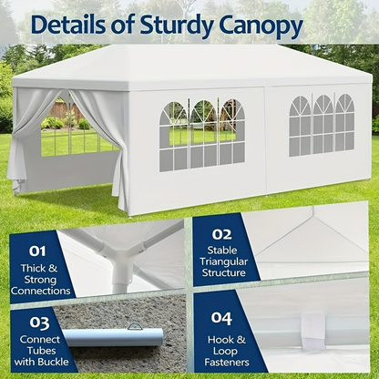 Party Tent 10x20 Outdoor Canopy Gazebo 6 Removable Sidewalls Wedding