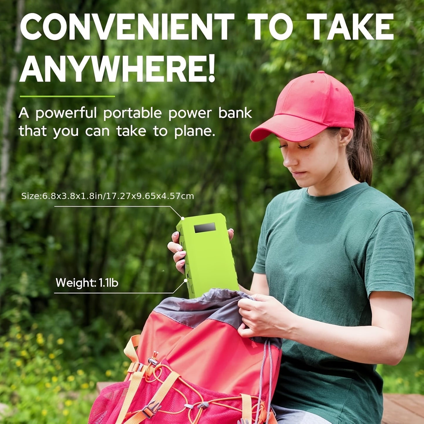 Mini Power Station 65W 88.8Wh 24000mAh Compact Portable Backup with AC Outlet QC3.0 USB DC for Travel Camping Hiking Cycling Road Trip Emergency