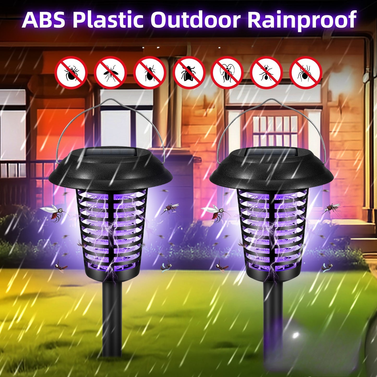 Solar Bug Zapper Outdoor Stake Light – IP44 Waterproof Solar Powered Mosquito Killer Lamp for Yard, Garden, Patio & Pathway – 2 or 4 Pack