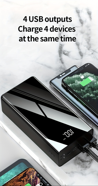 Portable Charger 50000mAh Large Capacity Power Bank LED Light Power Display Multi-Port USB-C Micro USB Fast Charge for Phones Electronics Outdoor Travel