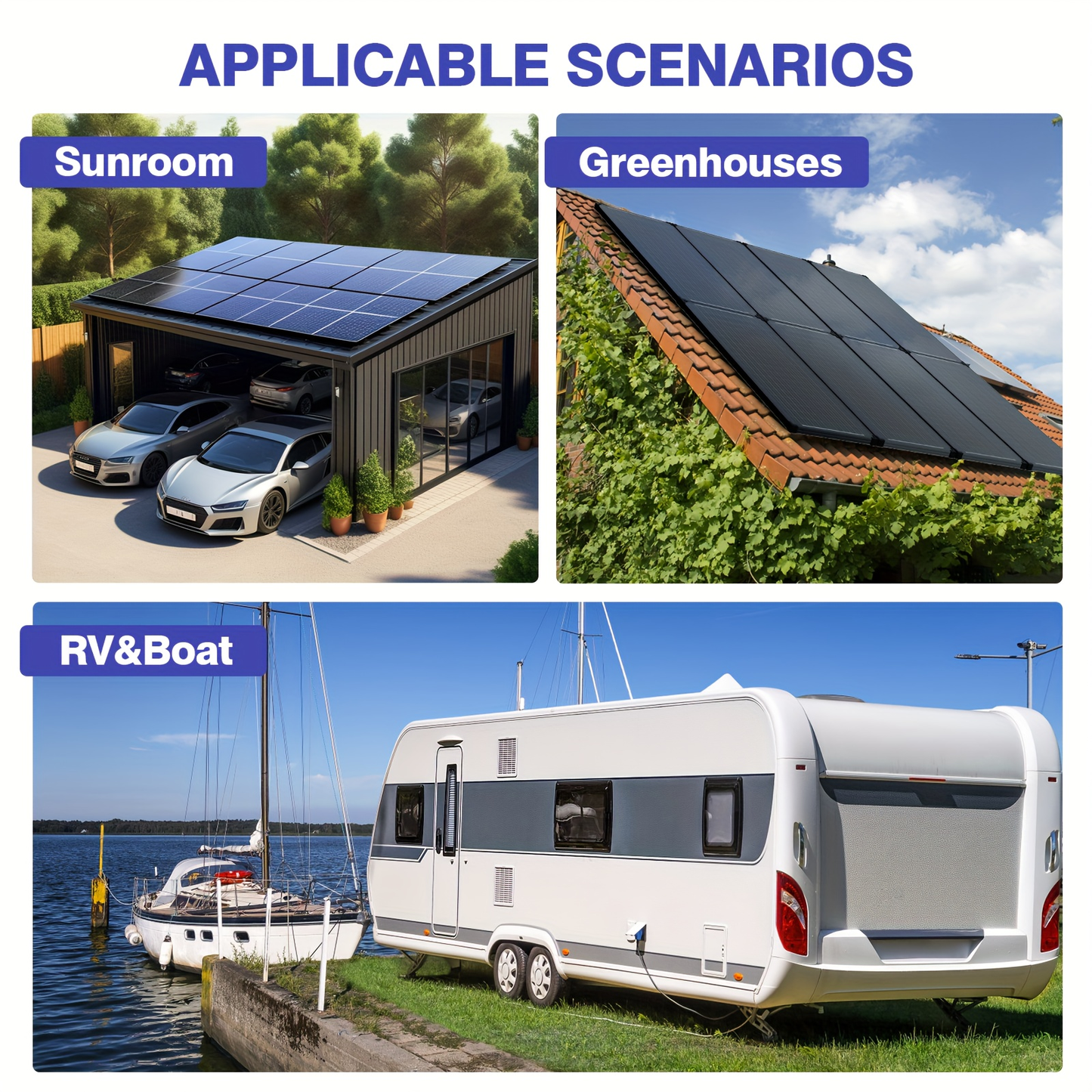 High-Efficiency 100 Watt Solar Panel Featuring a Black Backsheet, 18 BB Monocrystalline Design, Suitable for 12V Applications. Ideal for Charging Power in Homes, Rvs, Marine Settings, Rooftops, Farms, Batteries, And Other Off-Grid Uses