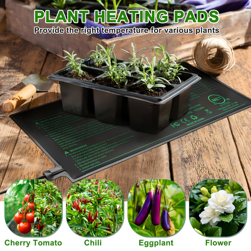 Seedling Heat Mat with Smart Thermostat Control | PVC Germination Heating Pad Accelerate Seed Sprouting Root Zone Warmth | Indoor Garden Greenhouse 2 or 4 Pack