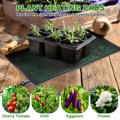 Seedling Heat Mat with Smart Thermostat Control | PVC Germination Heating Pad Accelerate Seed Sprouting Root Zone Warmth | Indoor Garden Greenhouse 2 or 4 Pack