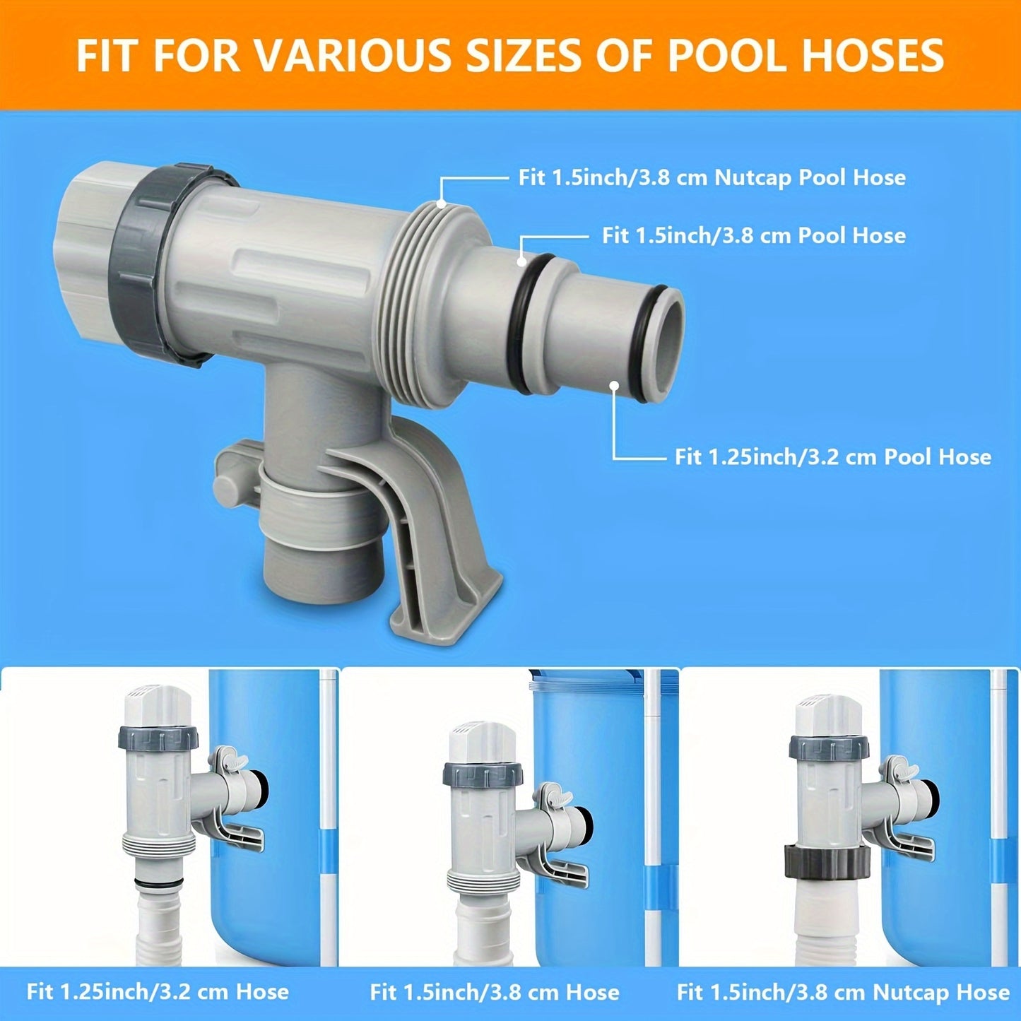 Pool Plunger Valve with Holder | Intex Compatible Filter Pump Hose
