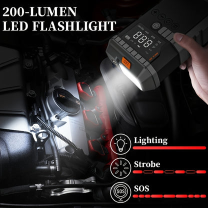 Jump Starter Power Bank 10000A 4-in-1 with 150 PSI Air Compressor LED Emergency Light USB Charging for Gas Diesel 12V Car Battery Emergency Starter Kit