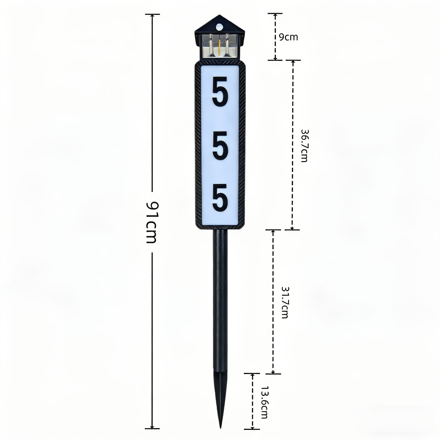 Solar House Number Light Outdoor Waterproof IP44, LED Address Sign Wall Lamp with Light Sensor, 3 Lighting Modes, Auto On/Off Dusk to Dawn, Retro Bronze & Black