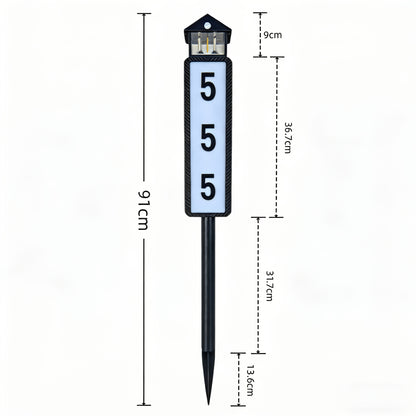 Solar House Number Light Outdoor Waterproof IP44, LED Address Sign Wall Lamp with Light Sensor, 3 Lighting Modes, Auto On/Off Dusk to Dawn, Retro Bronze & Black