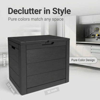 Deck Box Flip Top Resin Secure Lid | Patio Pool Backyard Cushion Garden