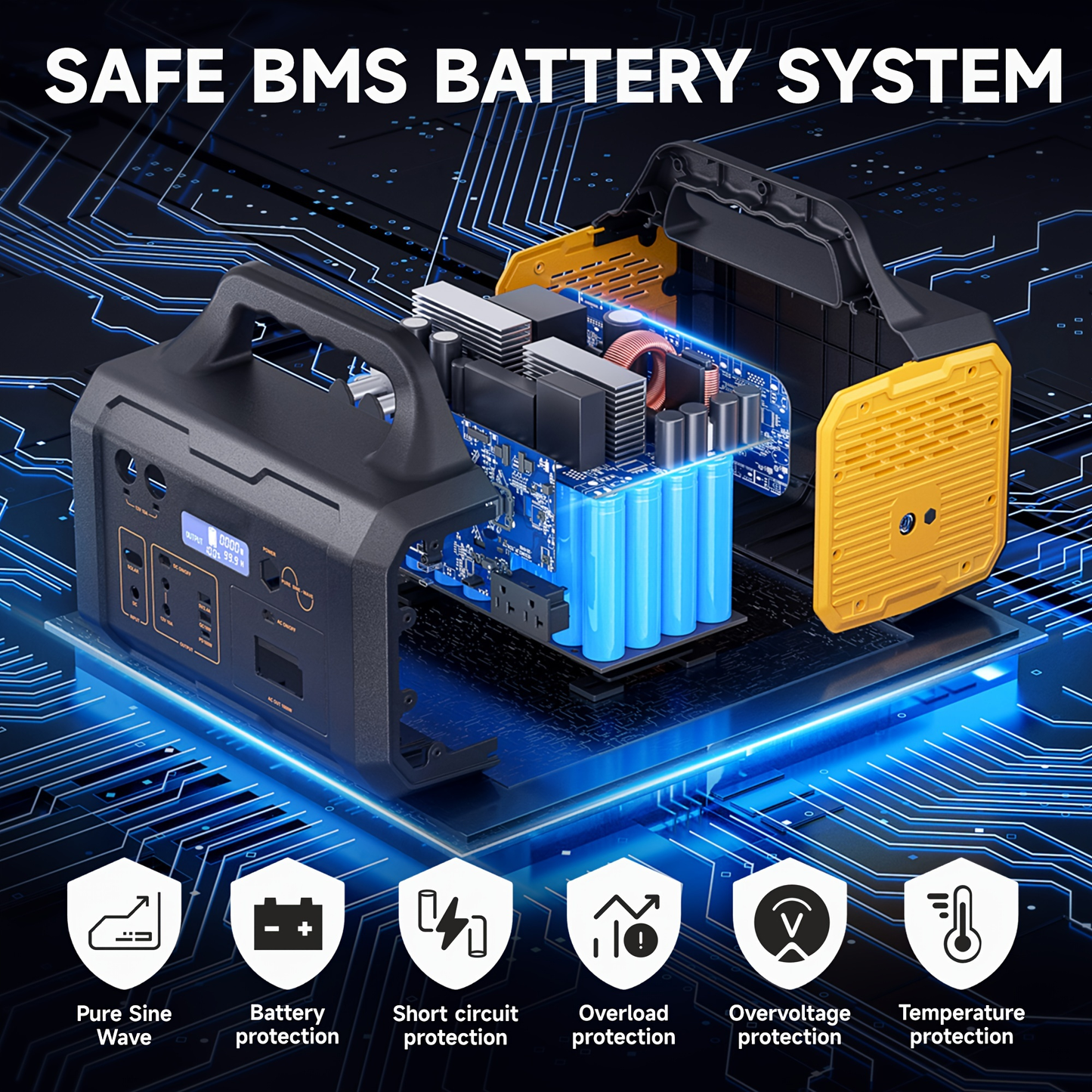 Solar Generator Portable Power Station 293Wh/1075Wh – 300W/1000W AC Outlet, 2 DC Ports, 3 USB Ports, Battery Backup for Camping, Outdoor Trips & Emergencies